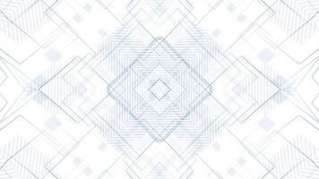 Abstract blueprint styled background with a complex geometric pattern of blue lines and shapes. Symmetrical kaleidoscopic design. Full HD and looping animation. video