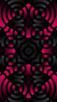 Dynamic vertical abstract background with vibrant magenta shapes set against a sleek black background. Striking kaleidoscopic pattern perfect for technology, music, and entertainment projects. video