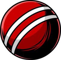 Cricket Ball Illustration With Classic Red Design And White Seam vector