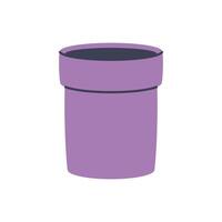 Tall purple pot for houseplants. Perfect for creating minimalist and modern plant designs. vector