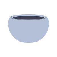Oval gray pot for houseplants. Perfect for creating minimalist and modern plant designs. vector