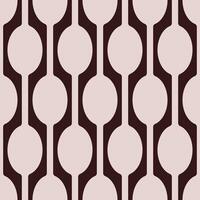 Retro seamless pattern of oval elements connected to each other in mid-century modern style vector