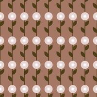 Retro seamless pattern of small simple geometric flowers in mid-century modern style vector