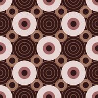 Seamless pattern of circles in mid-century modern style with color Mocha Mousse vector