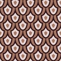 Retro seamless pattern of fish scale elements in mid-century modern style vector