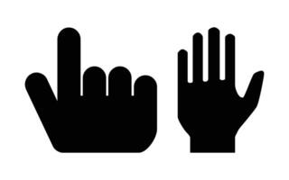 Simple Black and White Hand Icons for User Interface Design vector