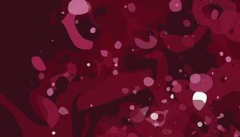 Abstract scattered shapes background. Dark red tones. Exploding shapes. Light pink accents. Random distribution. Fluid forms. Textured appearance. Modern style. Playful aesthetic. Dark background. vector