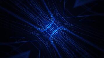 Digital data flow background animation with a fast moving stream of flowing blue fiber optic light data nodes and particles. This modern technology background is full HD and a seamless loop. video