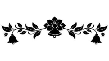 Floral Flower Ornament Silhouette Design with Elegant Decorative Element for Art and Prints vector