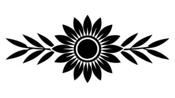 Beautiful Flower Ornament Silhouette Illustration with Intricate Floral Motifs for Design vector