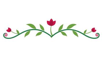 Elegant Floral Ornament with Underline Design Creative Project vector