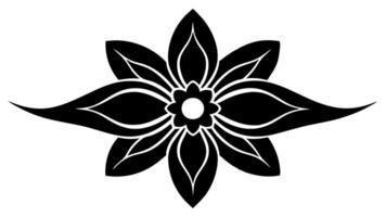 Floral Ornament Silhouette with Elegant Botanical Patterns vector