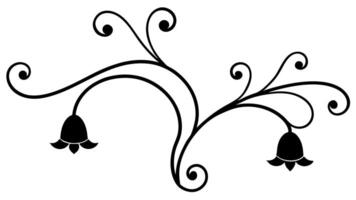 Flower Ornament with Underline for Graphic Projects vector