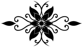 Floral Flower Ornament Silhouette Design Illustration for Elegant Patterns vector