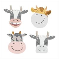 Avatar of a cow on a white background, vector