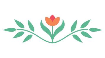 Stylish Flower Ornament with Underline Graphic Design vector