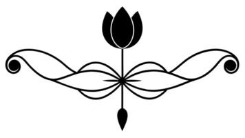 Flower Ornament Silhouette Design Elegant Decorative Patterns vector