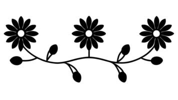 Floral Flower Ornament Silhouette Design for Decorative Artistic Use vector
