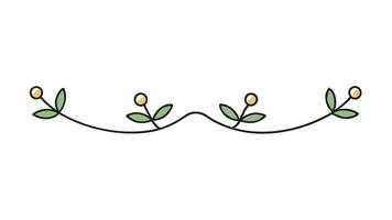 Elegant Floral Ornament with Underline Design Creative Projects vector