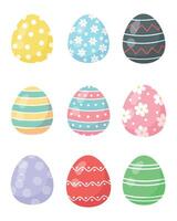 Set of colored easter eggs. illustration in flat style. vector