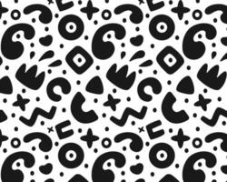 Abstract black and white figures. Hand drawn. pattern. vector
