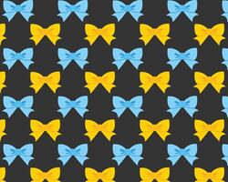 Blue and yellow bow. Hand drawn. pattern. vector