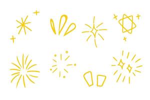 Sparkle and doodle star hand drawn for element and illustration vector