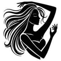 Silhouette of a beautiful woman posing vector