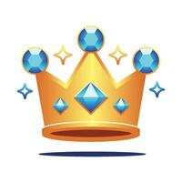 Gold Princess Crown With Ice Blue Jewels vector