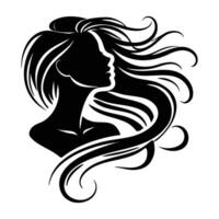 Silhouette of a woman in the wind vector