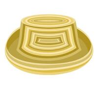 Straw Hat in flat technique vector