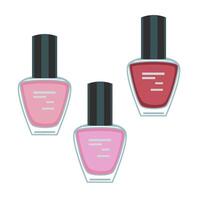 Nail polish set in flat technique vector