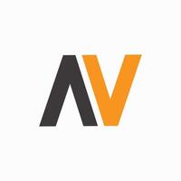 AV or N letter logo with aesthetic style and character vector
