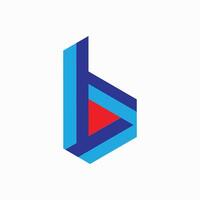 b letter logo with aesthetic style and character vector