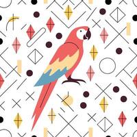 Scarlet Macaw Parrot Pattern-Vibrant vector