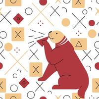 Sea Otter Pattern - Marine Mammal vector