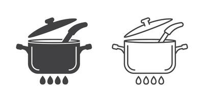A pot and a pan with a lid on it vector