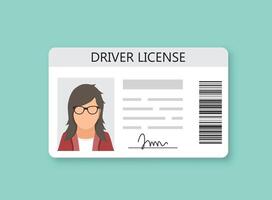 A driver license with a woman's face on it vector