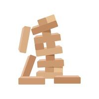 Wooden blocks stacked on top of each other vector