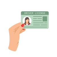 Driver license in hand, illustration vector