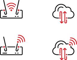 cloud wifi Icon Art and Illustration vector