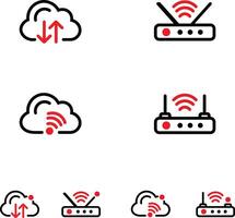 Cloud and Router Icon Art and Illustration vector