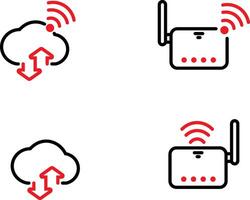 Wifi cloud router icon Art and Illustration vector