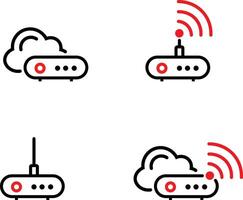 Wifi and Router Icon Art and Illustration vector