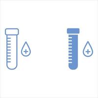 Blood test - Complete blood count CBC icon - information about white and red cells and concentration of hemoglobin and hematocrit. Isolated illustration vector