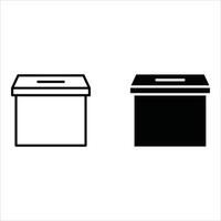 Voting ballot box icon set.Hand voting box concept vector