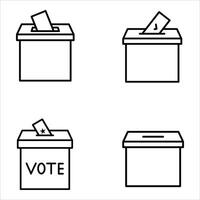 PrintVoting ballot box icons set. Hand voting box concept. . vector