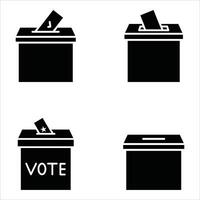 Voting ballot box icon set.Hand voting box concept. vector