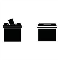 Voting ballot box icon set. Hand voting box concept. vector