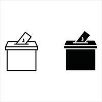 Voting ballot box icon set. Hand voting box concept vector